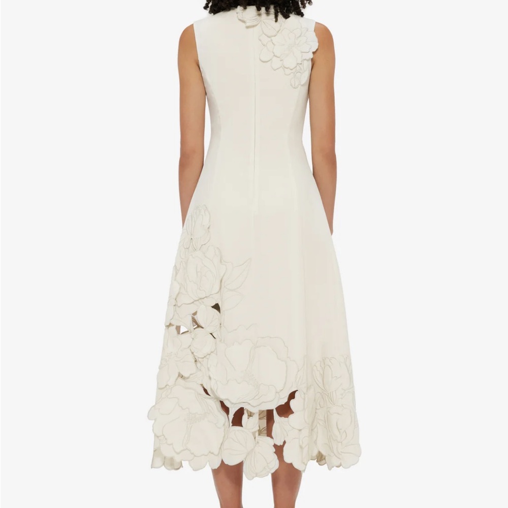 Cleo Appliqué Sleeveless Midi Dress - Vanilla - Picture 3 of 11